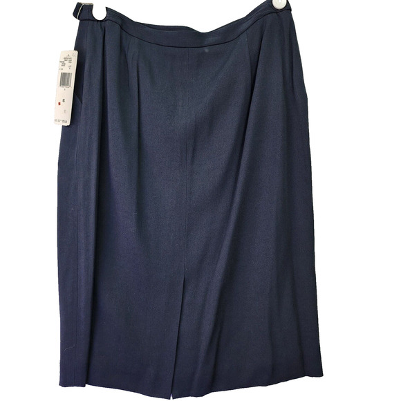 NWT Rena Rowan Women’s SZ 6 Pencil Skirt Dark Blue Wool Blend Straight Career - Picture 3 of 10